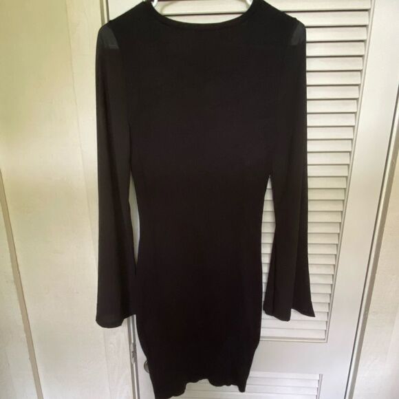Xoxo Bell Sleeve Embellished Neck Sweater Dress - Picture 8 of 11